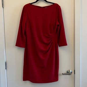 Chaps Three-Quarter Sleeve Red Dress - Size 16P